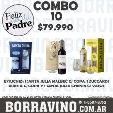 COMBO 10 VINOS  ESTUCHES: SANTA JU. C/COPA(1) + ZUCC.A C/COPA(1)+CHENIN(1)