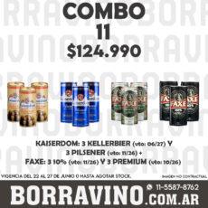 COMBO 11 CERV.  KAISER: PILS.(3)+KELL.(3)+FAXE LT: 10%(3)+PREM.(3)