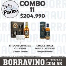 COMBO 11  ESTUCHES: CHIVAS XV C/ VASOS (1) + DINGLE (1)