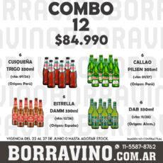COMBO 12 CERV.  PORRÓN: DAMM (6) + DAB (6) + CUSQ TRIGO (6) + CALLAO (6)