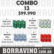 COMBO 13 CERV.  DAMM(6)+DAB(6)+BAVARIA IPA(6)+BENEDIK. HELL(6)
