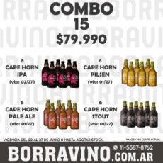 COMBO 15 CERV.  CAPE HORN: IPA(6)+ PILSEN(6)+ STOUT(6)+PALE ALE(6)