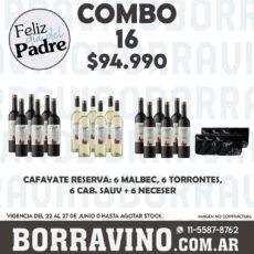 COMBO 16 VINOS  CAFAYATE RVA.: MALB(6)+TORR(6)+CAB SAUV(6)+NECESER(6)