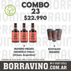 COMBO 23  BUHERO MANDELO 700ML (3) + ECOVASOS (3)