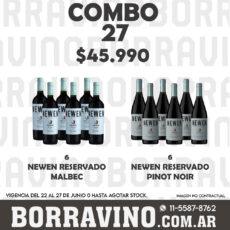 COMBO 27 VINOS  NEWEN RESERVADO: MALBEC (6) + PINOT NOIR (6)