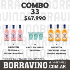 COMBO 33  BRIGHTON: PINK (3) + TANGERINE (3) + VASO POLIP. (6)