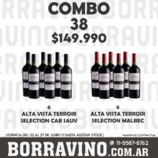 COMBO 38 VINOS  ALTA VISTA TERROIR SEL.: MALBEC (6) + CAB. SAUV. (6)