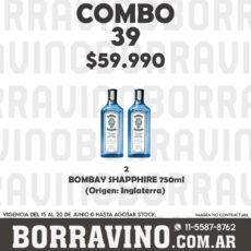 COMBO 39  BOMBAY SHAPPHIRE 750ML (2)