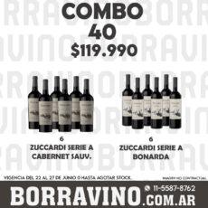 COMBO 40 VINOS  ZUCCARDI SERIE A: BONARDA (6) + CAB SAUV (6)