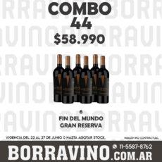 COMBO 44 VINOS  FIN DEL MUNDO GRAN RESERVA (6)