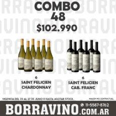 COMBO 48 VINOS  SAINT FELICIEN: CHARDONNAY (6) + CAB FRANC (6)