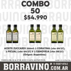 COMBO 50 VINOS  ZUCC. OLIVA 250ML: PICUAL(2) + CORAT.(2) + GENOV.(2)