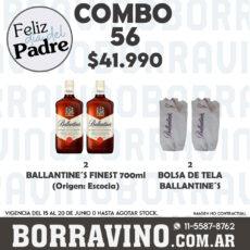 COMBO 56  BALLANTINE´S FINEST 700ML (2) + BOLSA TELA (2)