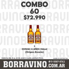 COMBO 60  CHIVAS 12 AÑOS 700ML (2)