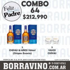 COMBO 64   CHIVAS 18 AÑOS 700ML (2) + VASO CHIVAS (2)
