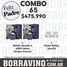 COMBO 65  ROYAL SALUTE (2) + VASOS VIDRIO ROYAL (2)