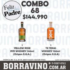 COMBO 68 YELLOW ROSE RYE WHISKEY (1) + TX BOURBON (1)
