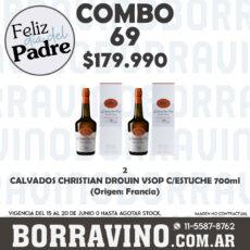 COMBO 69  CALVADOS CHRISTIAN DROUIN VSOP C/ ESTUCHE (2)