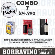 COMBO 07 VINOS  ESTUCHES: KAIS. PILSEN(1)+MALAM. C/ VASOS(1)+ESCO. MALB X1(1)