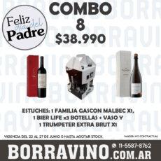 COMBO 08 VINOS  ESTUCHES: BIER LIF.(1)+FLIA GASC. MALB X1(1)+TRUMP EX.BR X1(1)