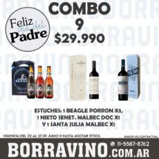 COMBO 09 VINOS  ESTUCHE: BEAGLE X3(1)+SAN JUL. MAL. X1(1)+NIETO MALB DOC(1)