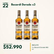 COMBO 22  BACARDI DORADO 980ML (3)
