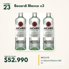 COMBO 23  BACARDI BLANCO 980ML (3)