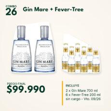 COMBO 26  GIN MARE 700ML (2) +  FEVER TREE 200ML S/CARGO (6)