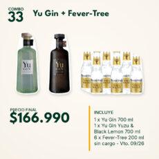 COMBO 33  YU GIN(1)+YU GIN BLACK LEM. (1)+FEVER TREE 200ML S/CARGO (6)