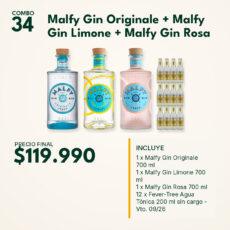 COMBO 34 — Malfy Gin Originale + Malfy Gin Limone + Malfy Gin Rosa