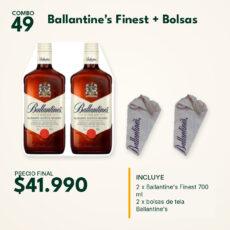COMBO 49  BALLANTINE´S FINEST 700ML (2) + BOLSA TELA (2)