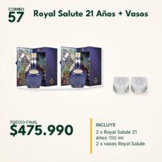 COMBO 57  ROYAL SALUTE (2) + VASOS VIDRIO ROYAL (2)