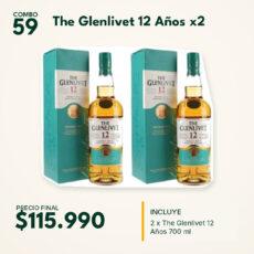 COMBO 59  THE GLENLIVET 12 AÑOS 700ML (2)