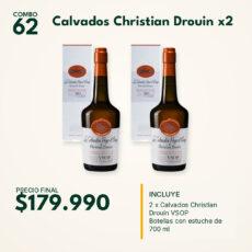 COMBO 62  CALVADOS CHRISTIAN DROUIN VSOP C/ ESTUCHE (2)