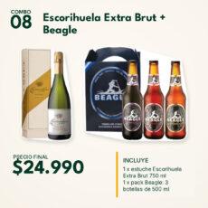 COMBO 08 VINOS  ESTUCHES: BEAGLE X3 (1) + ESCORIHUELA EXTRA BRUT X1 (1)