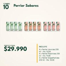 COMBO 10 VINOS  AGUA PERRIER LATA: LIMA(4) + PEACH(4) + GRAPEF.(4)