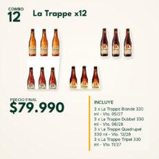 COMBO 12 CERV.  LA TRAPPE: BLONDE(3) + DUBBEL(3) + QUADR.(3) + TRIPEL(3)