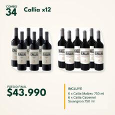 COMBO 34 VINOS  CALLIA: MALBEC (6) + CAB SAUV (6)