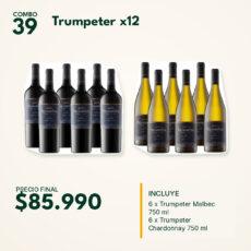 COMBO 39 VINOS  TRUMPETER: MALBEC (6) + CHARDONNAY (6)