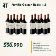 COMBO 41 VINOS  FAMILIA GASCON ROBLE: MALBEC (6) + CAB. SAUV. (6)