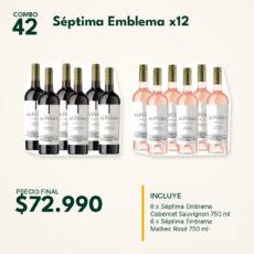COMBO 42 VINOS  SEPTIMA EMBLEMA: MALB. ROSE (6) + CAB SAUV (6)