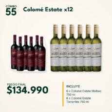 COMBO 55 VINOS  COLOME ESTATE: MALBEC (6) + TORRONTES (6)