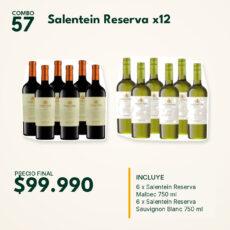 COMBO 57 VINOS  SALENTEIN RVA.: MALBEC (6) + SAUV. BLANC (6)