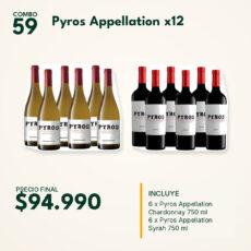 COMBO 59 VINOS  PYROS APELLATION: CHARDON. (6) + SYRAH (6)