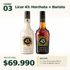 COMBO DESTILADOS 03 — 1 × Licor 43 Horchata 700 ml + 1 × Licor 43 Baristo 700 ml