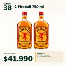 COMBO DESTILADOS 38 — 2 × Fireball 750 ml