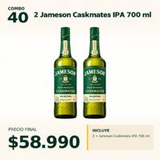 COMBO DESTILADOS 40 — 2 × Jameson Caskmates IPA 700 ml