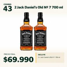 COMBO DESTILADOS 43 — 2 × Jack Daniel’s Old Nº 7 700 ml