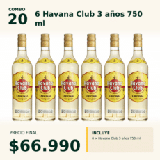 Combo 20 Havana Club 3 años 750 ml x6