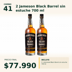 Combo 41 Jameson Black Barrel sin estuche 700ml x2